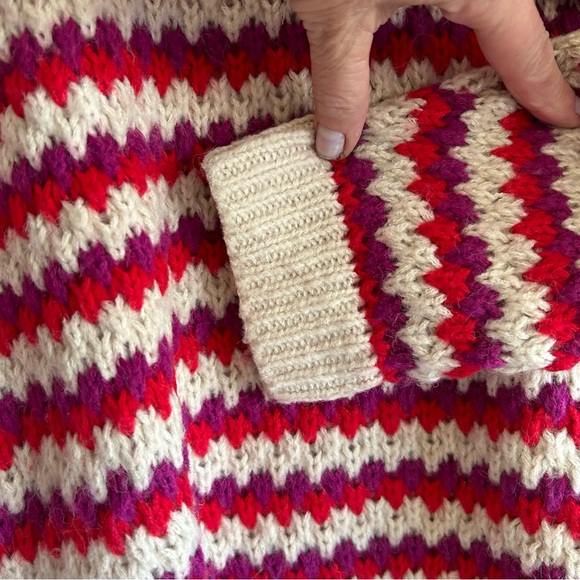 Rebecca Minkoff Red Stripe Chunky Knit Wool Blend Sweater Size Med - Picture 9 of 16